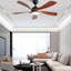 52 Inch Modern Ceiling Fan With 3 Color Dimmable Led Light 5 ABS Blades Remote Control Reversible DC Motor-800012106-800012109