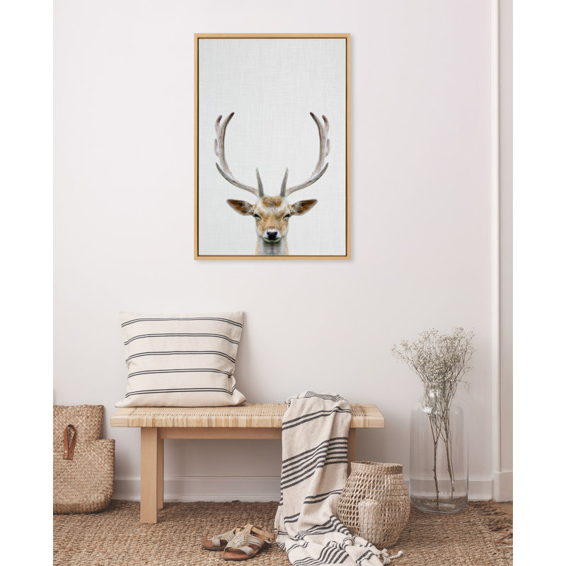 «Deer Color» par Simon Te, reproduction d'art sur toile encadrée, Naturel, H 33 po x l 23 po x P 1,62 po