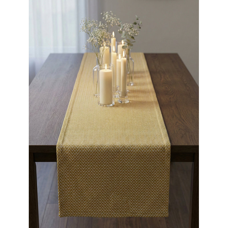 Chemin de table intérieur Marisol Herringbone Bay 14 x 72 po