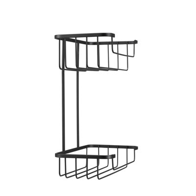 Steel Two Tier Matt Black Shower Caddy