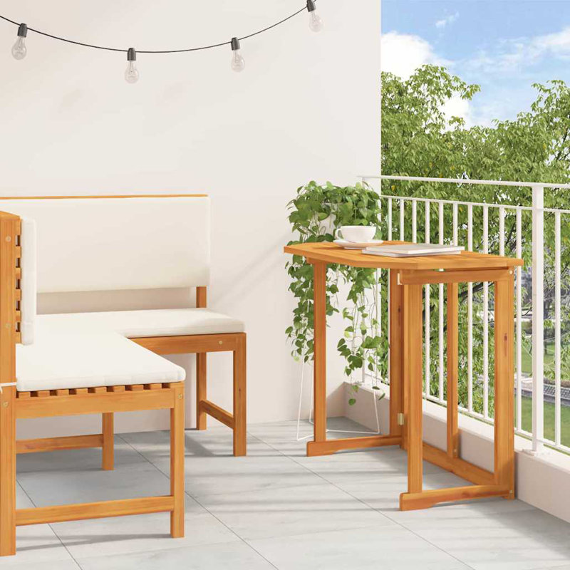 Ensemble de banc de jardin vidaXL 2 pièces en bois d'acacia massif brun, Crème, crème