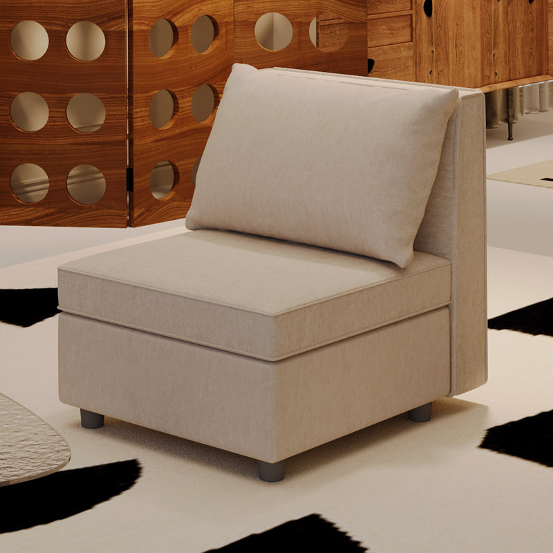 Dulvert 26" W Upholstered Armless Chair Sofa Module With Storage