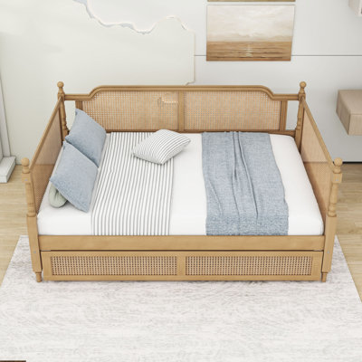 Wooden Daybed with 2 Drawers and Slats
