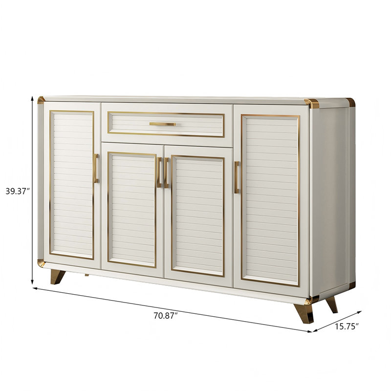 70.87" Cream Aluminum alloy Shoe Storage