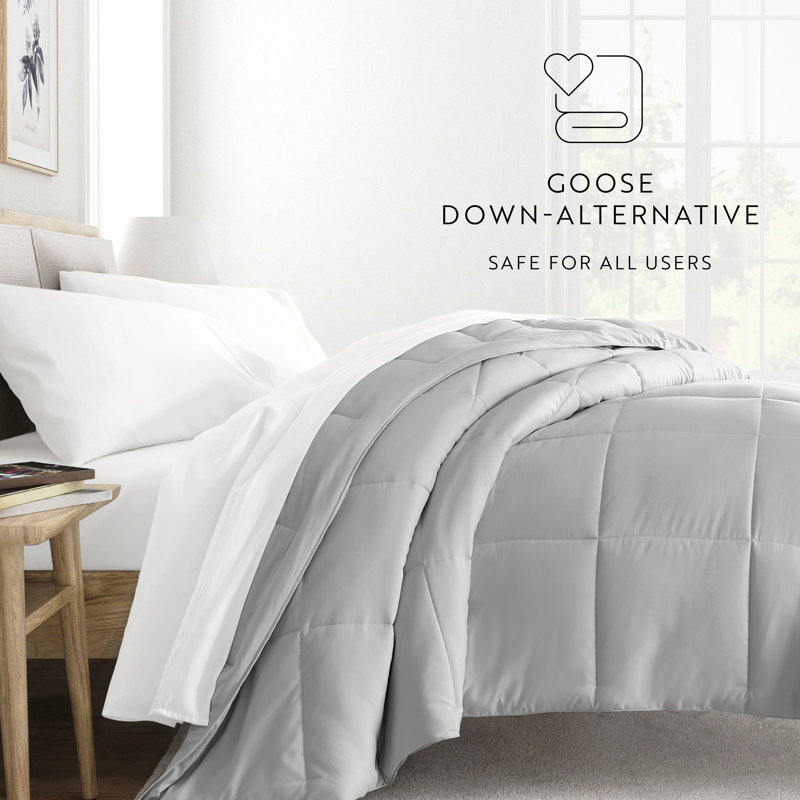 Édredon en duvet synthétique doux, Édredon simple, Gris clair