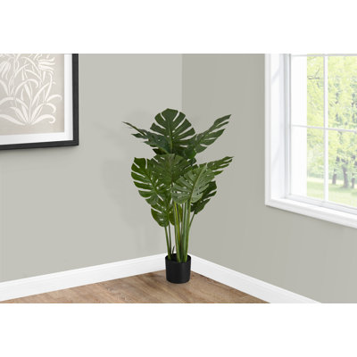 45'' Faux Monstera Plant in Polyethylene (Pe) Pot