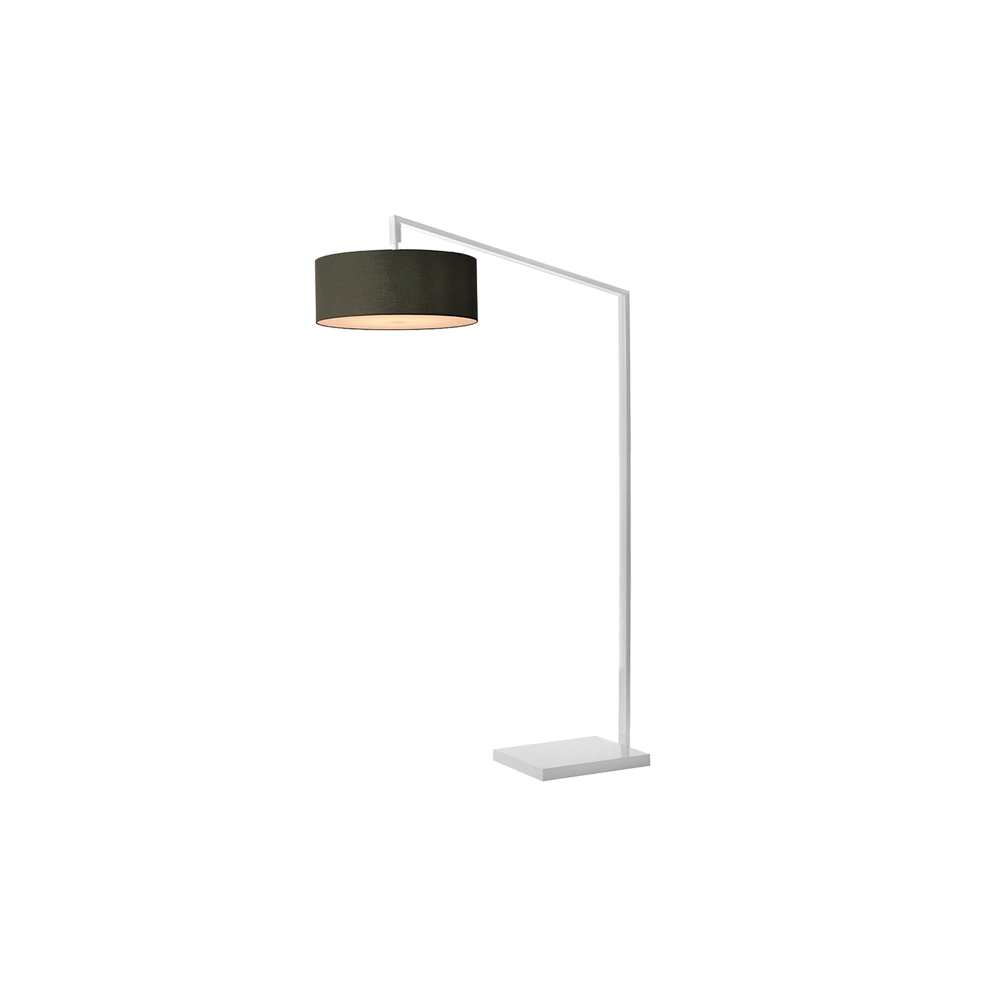 Stretch 75"H 1-Light Chairside Arc Lamp, Shade & Body, Dimmable, for Living Room or Bedroom, Black