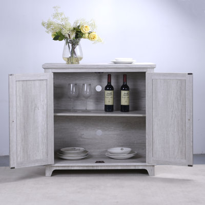 Buffets spacieux en MDF gris clair avec portes en miroir pour les cuisines modernes