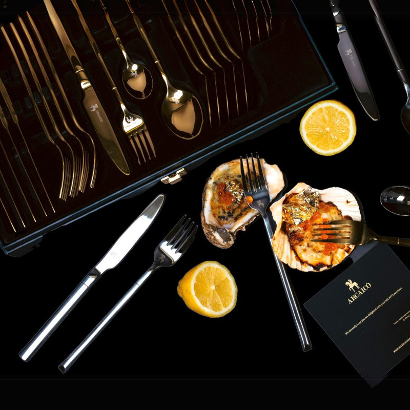 24 - Piece Flatware Set - Service for 6, Gold