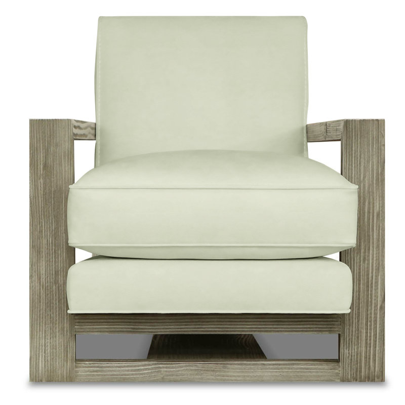 Monroe Leather Armchair, White (Dreamer), Nutmeg