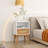 Nightstand, Boho Side Table with Drawer Open Shelf