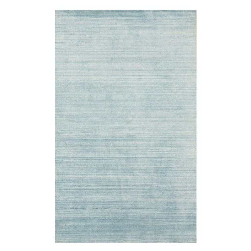 Tapis bleu tissé à la main Kelbark, Rectangle 10 pi x 14 pi