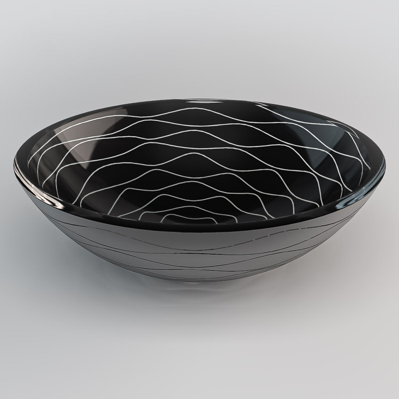 Vetro Freddo 17'' L Bathroom Sink, Black