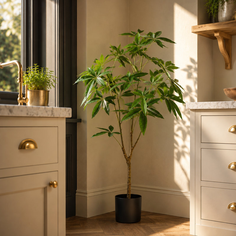 Anavia 120cm Faux Palm Tree in Pot Liner, 120cm H x 70cm W x 70cm D