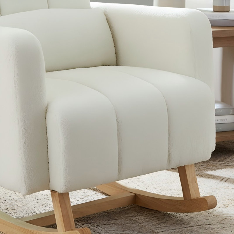 Chaise berçante d'appoint rembourrée avec coussin