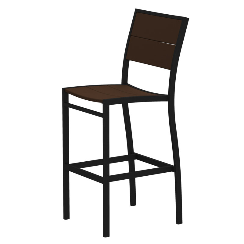 Chaise d'appoint de bar POLYWOOD Surf City, Noir texturé / Lanterne rétro