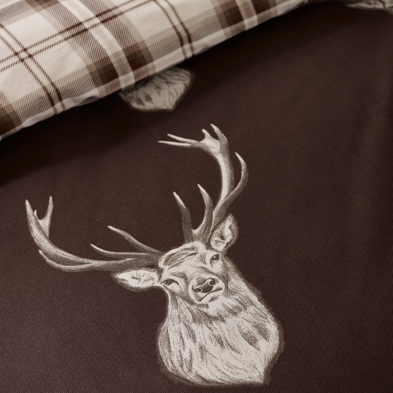 Stag Check Reversible Duvet Cover Set, King