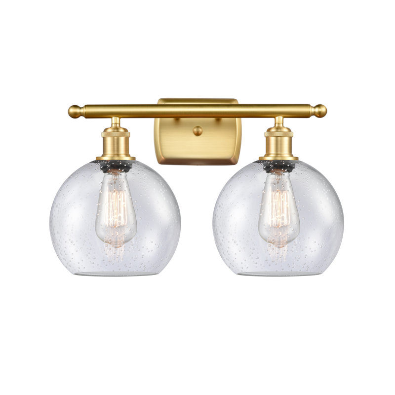 Éclairage pour salle de bain 2 lumières Cindi, Incandescente, Or satiné