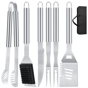 Ensemble d'outils de barbecue en acier inoxydable 3 pièces R.w.flame