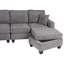 Ensemble de canapé modulaire 5 pièces Vini, 3 coussins, USB, chenille noir rembourré de mousse-132919114