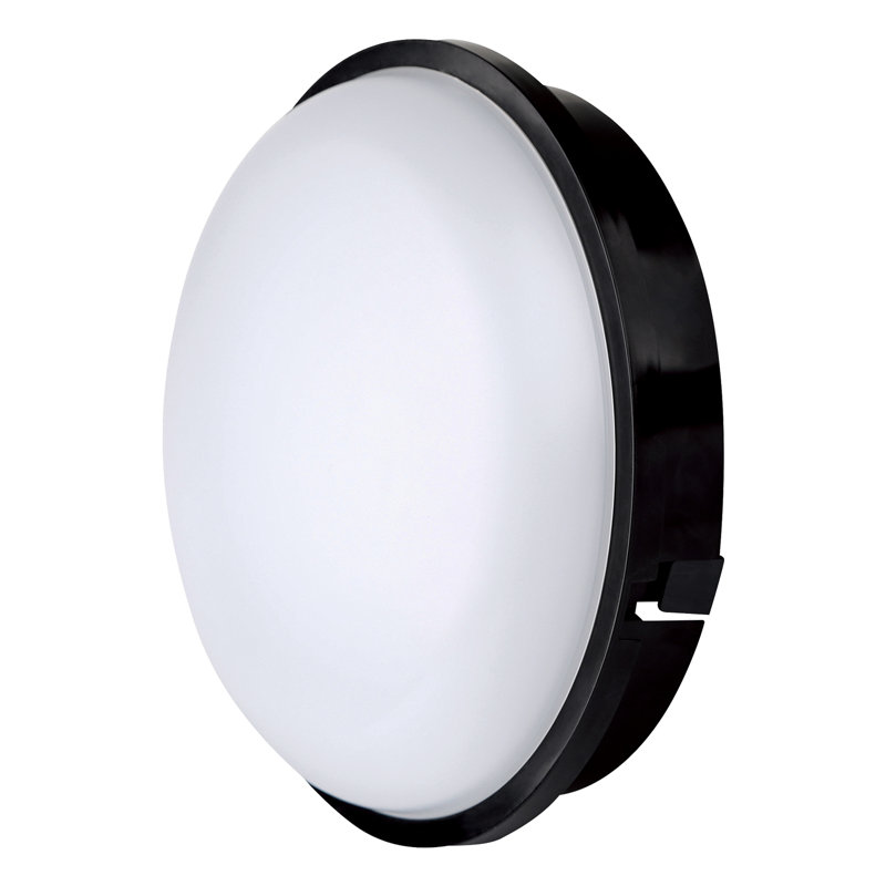 Aubreella Black LED Outdoor Semi Flush Mount, 8cm H x 8cm W x 2.8cm D, 30W