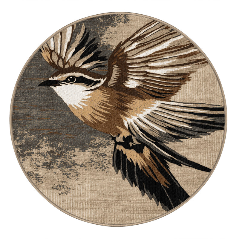  Tapis lavable palmier africain Swift Birds, Rond 4 pi
