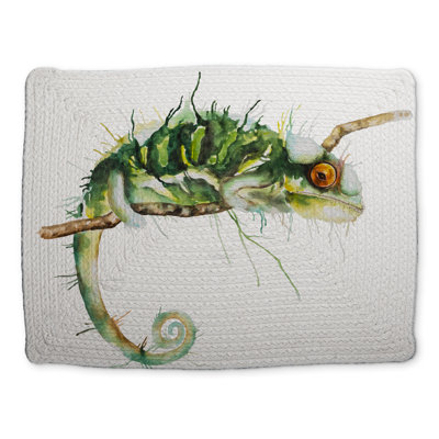 Chameleon Placemat - Reptile Decor | Braided Polyester Mat