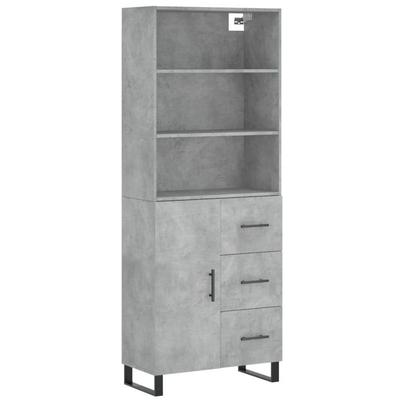 Odebolt 180cm H x 69.5cm W Standard Bookcase, Concrete Grey