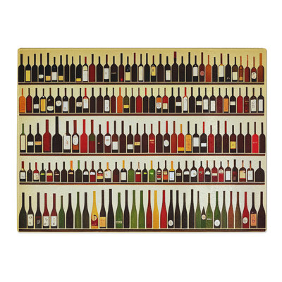 Wine Bottle Art Retro Vol.1  Glass Chopping Board