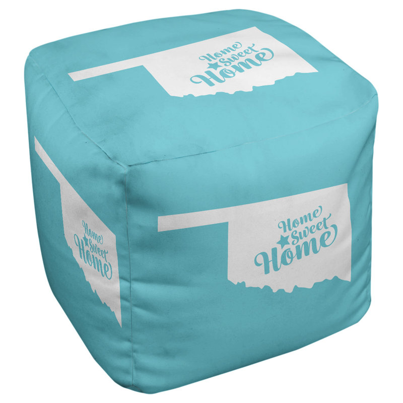 Repose-pieds cubique pour villes oklahoma home, Bleu sarcelle