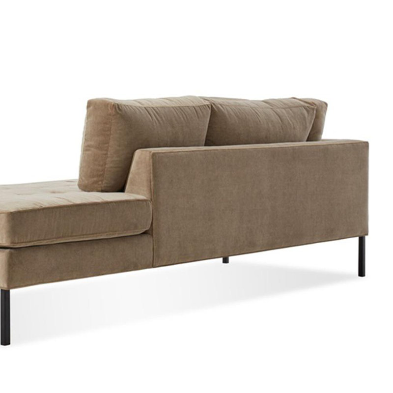 Élégante chaise en bouleau de velours, Orienté à gauche (vu de face)