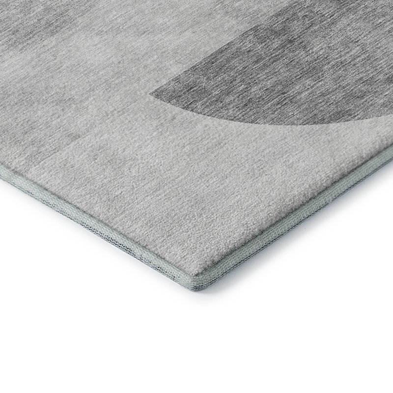 Premium Machine Washable Prisco Gray Rug, Rectangle 9' x 12'