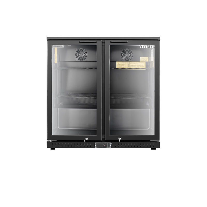 Vitlife 7.49 Cu.ft. Two Door Backbar Cooler, Black