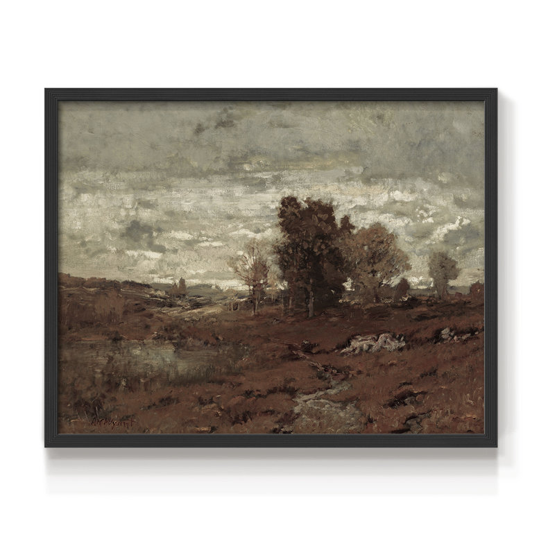 Paysages rétro-DLxxix-impression encadrée - réversible, Noir, H 22 po x l 28 po