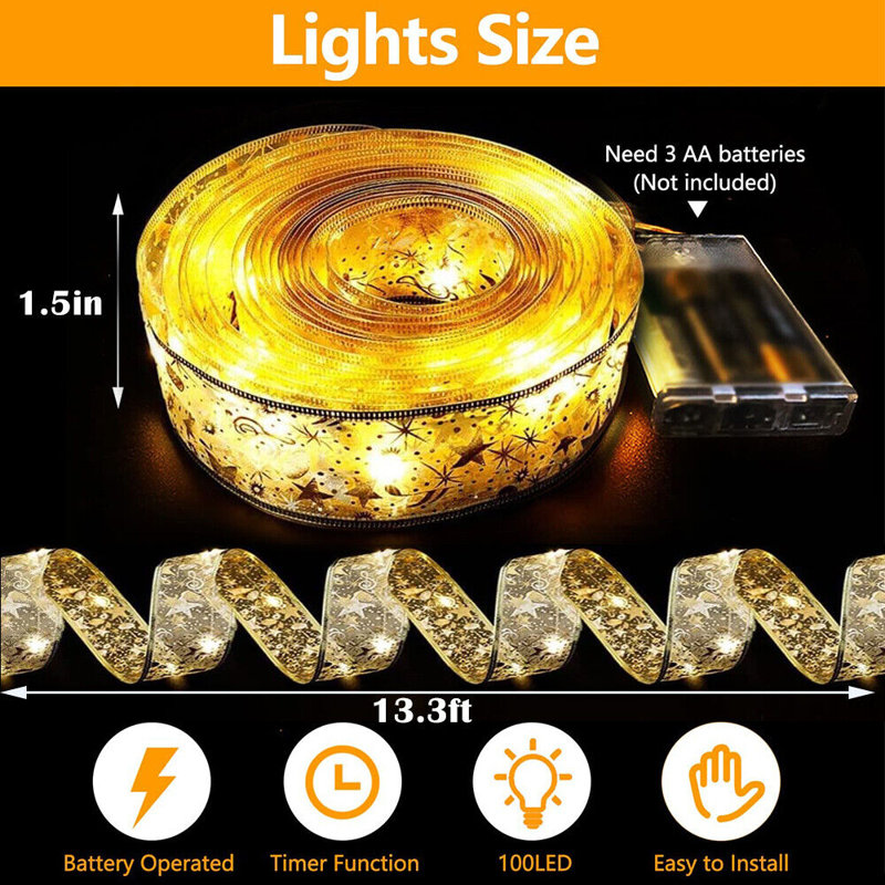 Jeydan Indoor 40 - Bulb 157'' Battery Powered LED Rope String Light
