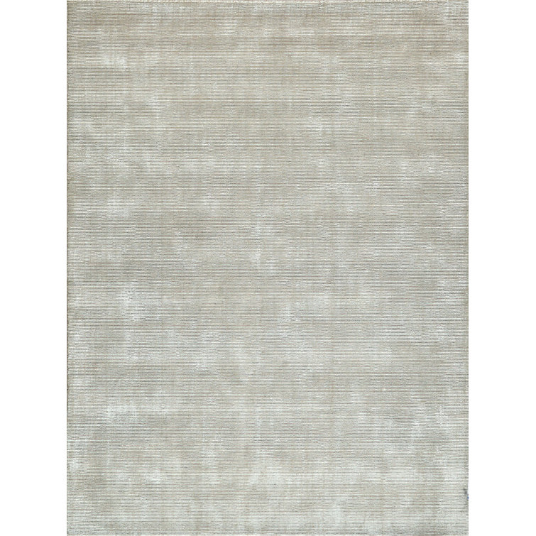 Exquisite Rugs Serenity Handmade Handloomed Nylon/ Bamboo Silk Beige Area Rug