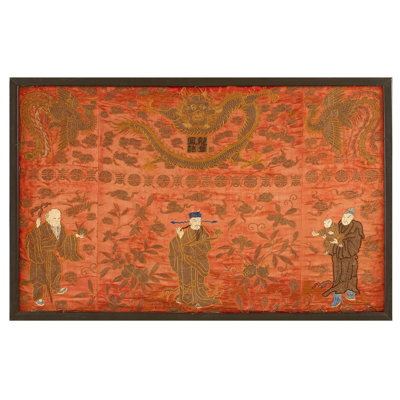 Antique Textile Chinese  Red 1850s Rug