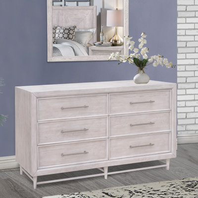 Commode double en bois à six tiroirs Marval