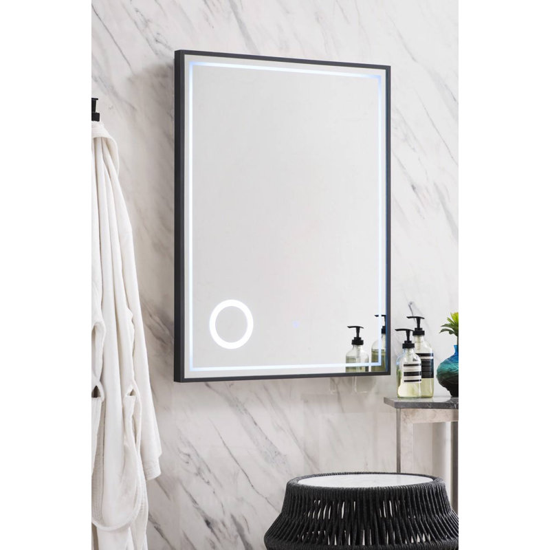 Tampa Flat Kiln Dried Hardwood Wall Mirror, 31.5" H x 23.63" W, Glossy White