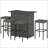 Wicker + Rattan 1 Piece Patio Bar Set Dark Gray
