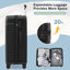 Ensemble de bagage 5 pièces, valise de transport rigide, bagage extensible avec sacs de voyage, roulettes, verrou TSA