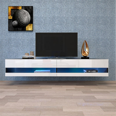 Dannion 70 Inch Floating TV Stand,Media Console With Led -  Ivy Bronx, B129E59596114CFE9A7C39B0D88390E4