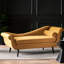 Chaise longue simple en velours jaune foncé de 67,57 po x 28,39 po, pour les dimensions d'espace de vie, mise à niveau de l'entrée