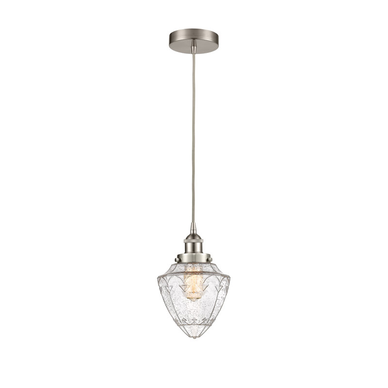 Lanaija 1 - Light Single Pendant, 11.75" H x 7" W x 7" D, Brushed Satin Nickel