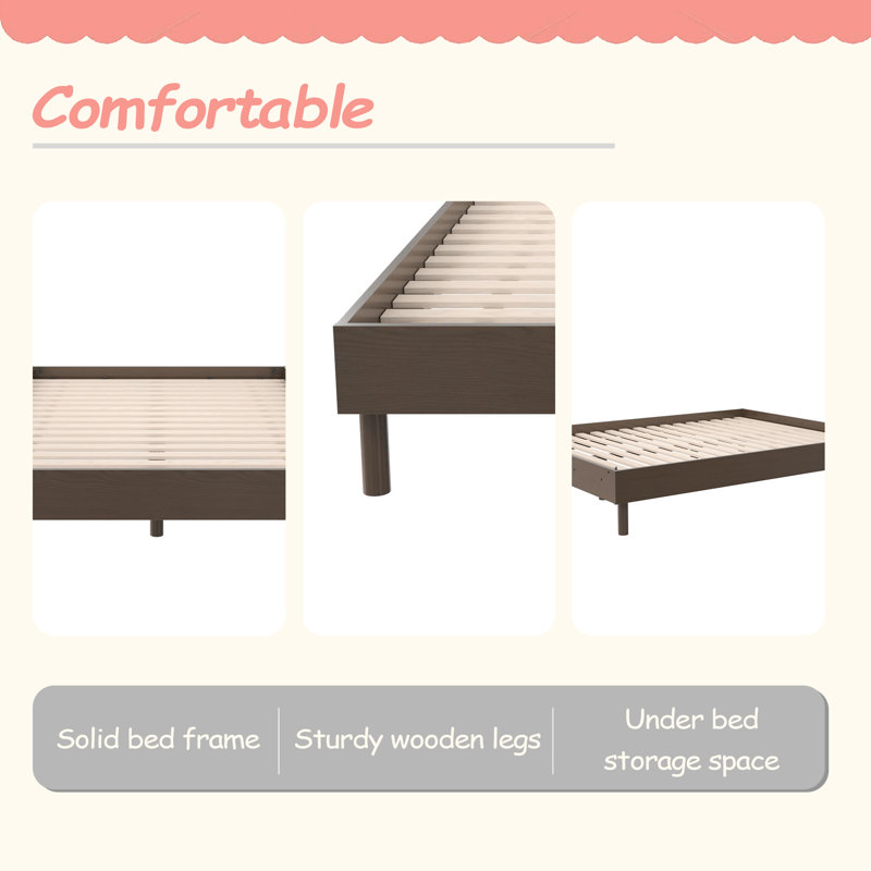 Tool-Less Wood Platform Bed