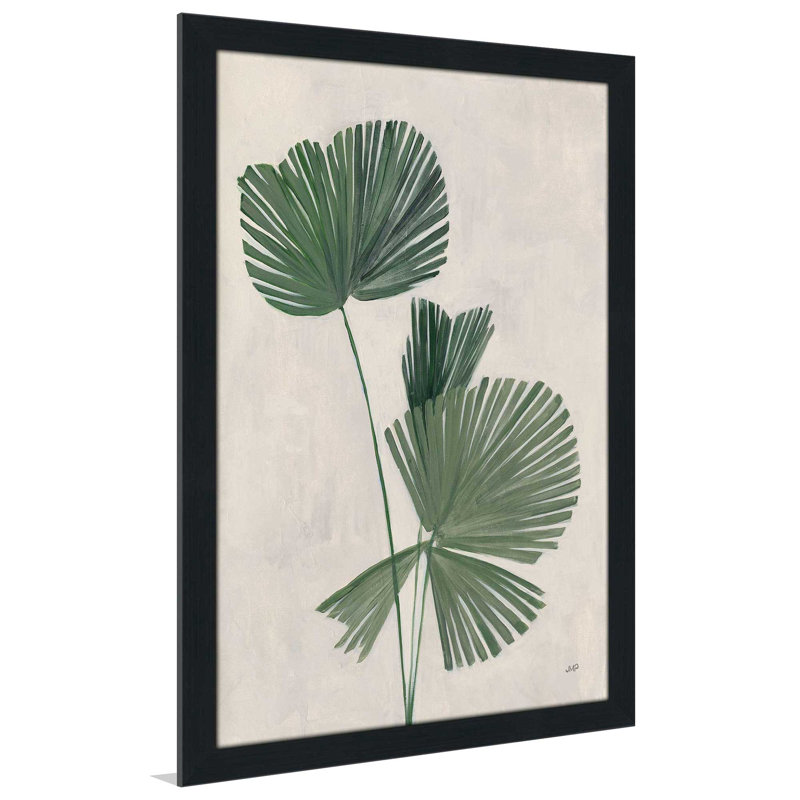 Palmier botanique III - Peinture, L 27,5 po x H 39,5 po, Cadre noir