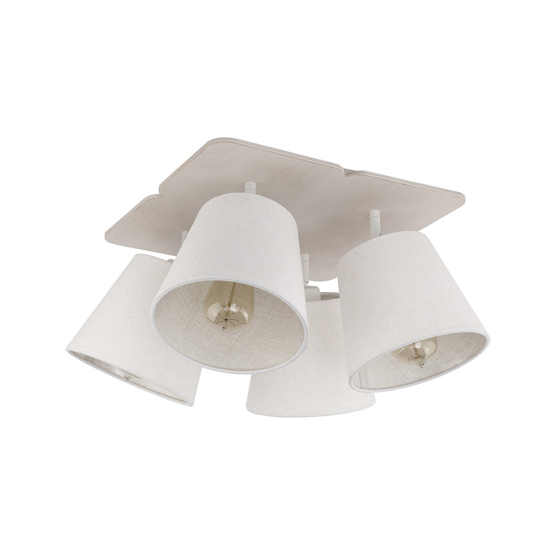 Erbil Semi Flush Mount, White, White