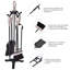 Amiyiah Iron Fireplace Tool Set