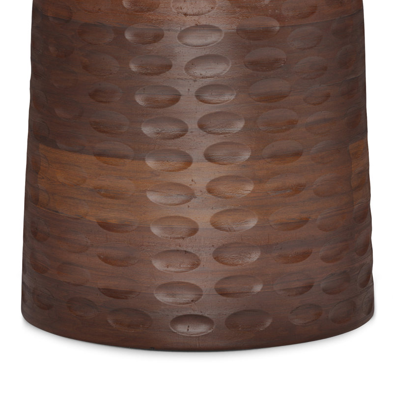 Boyd Warm Dark Brown Solid Wood Round Accent Table