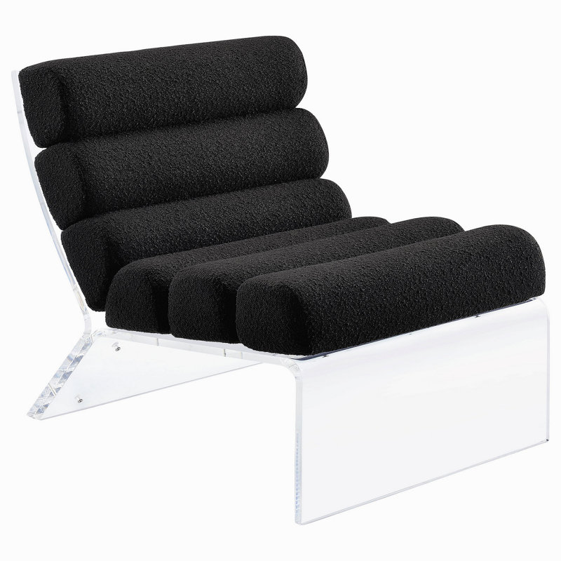 Chaise sans accoudoirs en acrylique Freeman, Noir